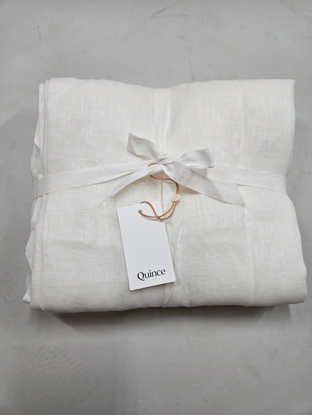 NWT QUINCE Set Of 2 48x84 European Linen Sheer Curtains White 9623